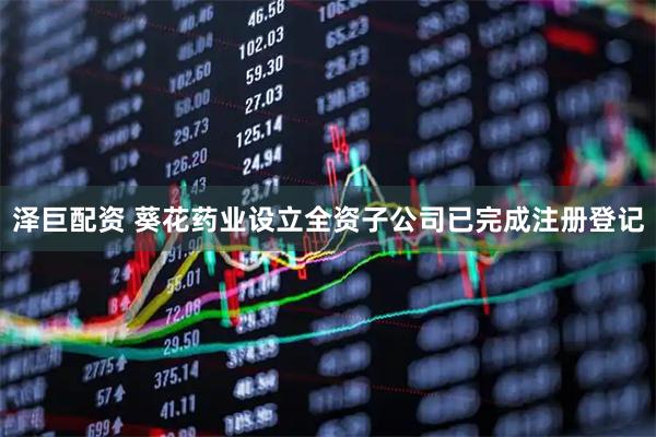 泽巨配资 葵花药业设立全资子公司已完成注册登记
