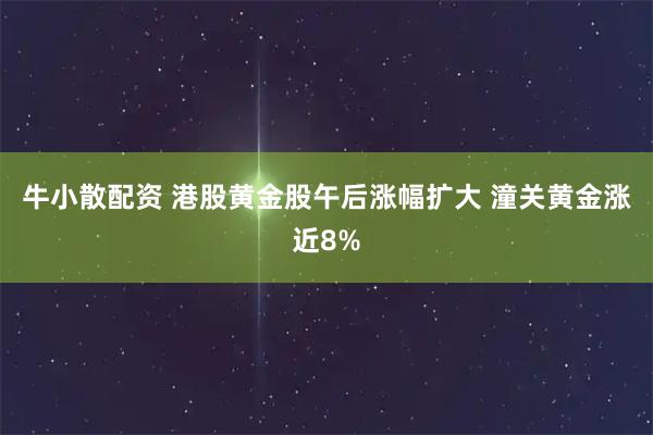 牛小散配资 港股黄金股午后涨幅扩大 潼关黄金涨近8%