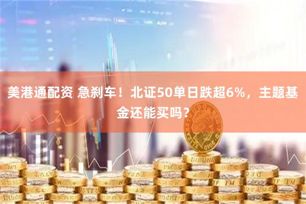 美港通配资 急刹车！北证50单日跌超6%，主题基金还能买吗？
